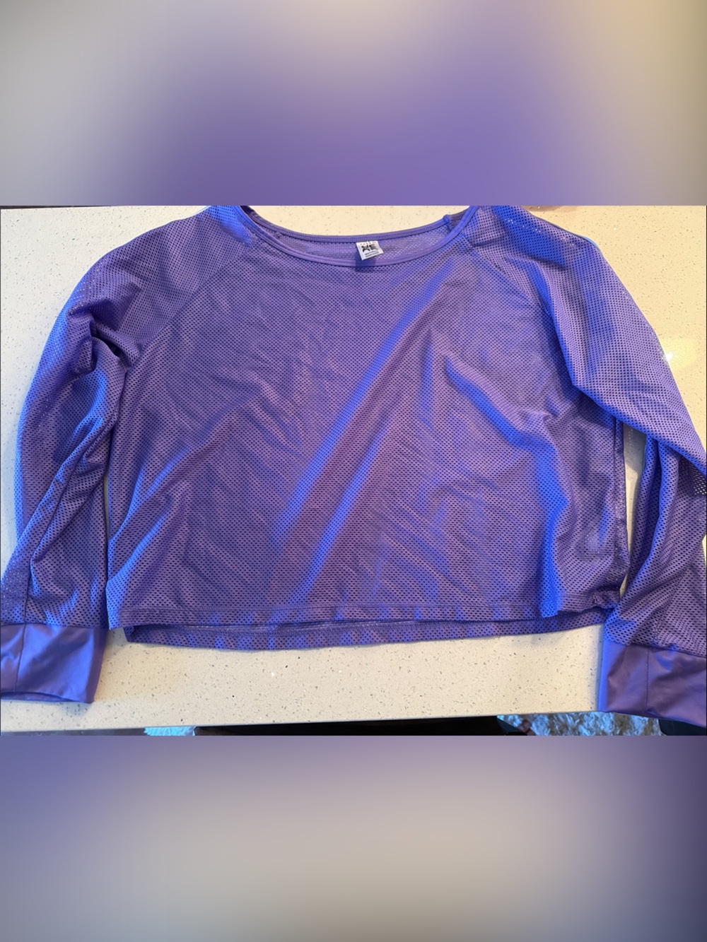 Zumba Fitness Purple Mesh Long Sleeve Top